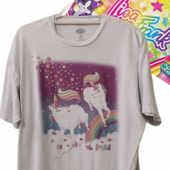 Lisa Frank Tops - LISA FRANK Graphic Tee Shirt Unicorn TShirt XL